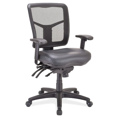 Officesource CoolMesh Collection Multi Function, Mid Back Chair with Seat Slider and Black Frame OSTW8904PBK